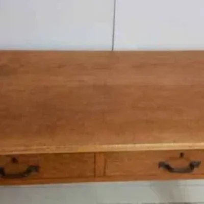 Antique Solid Oak Two-Drawer Table — image 5