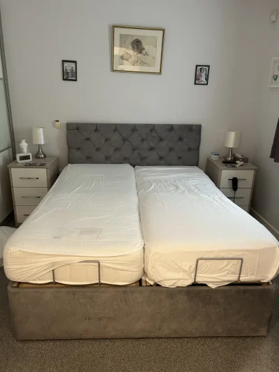 Adjustable Double bed with 2 mattresses on Furnish Well