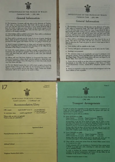☆RARE☆ Prince of Wales Investiture 1969 Chair, Offical Brochure & Invitation — image 9