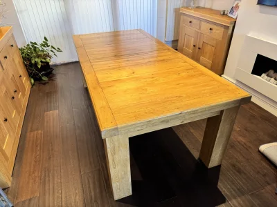 Beautiful Solid Wood Extendable Dining Table - Seats 12 on Furnish Well