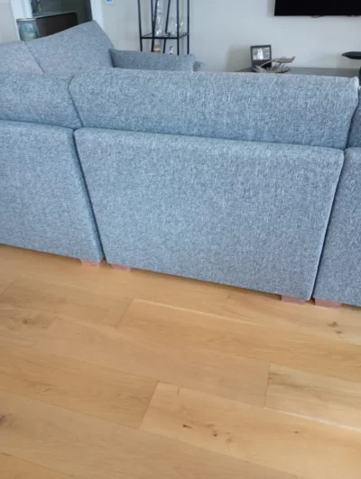 Large Grey Fabric L-Shaped Corner Sofa with Chaise, 290cm Wide — image 5